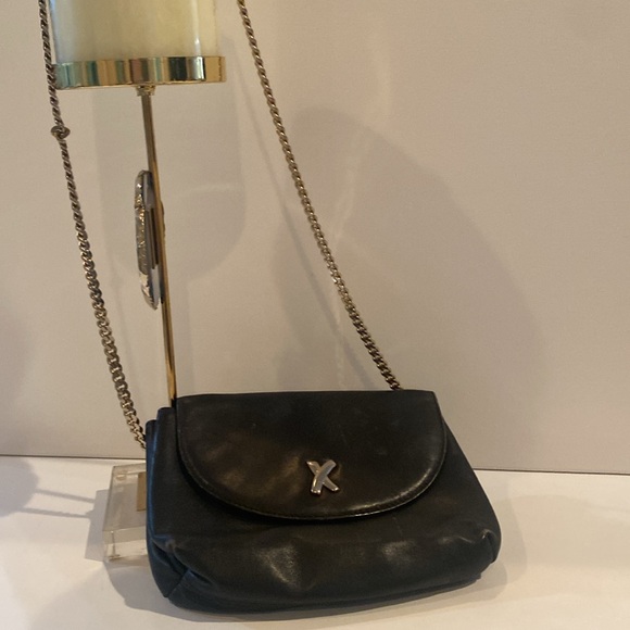Paloma Picasso Vintage 80’s bag black leather crossbody bag w gold chain strap - Picture 5 of 12